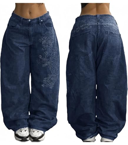 Hesaco Y2K Spider Graphic Pants for Women and Men - Goth Baggy